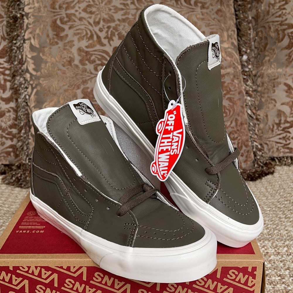 Vans Sk8-Hi Tapered Soft Leather Canteen/Snow WhtW - Picture 6 of 16